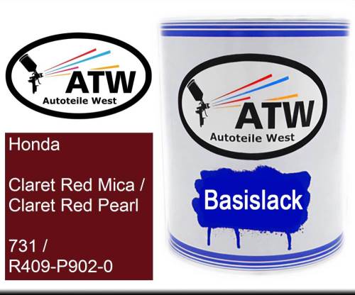 Honda, Claret Red Mica / Claret Red Pearl, 731 / R409-P902-0: 1L Lackdose, von ATW Autoteile West.